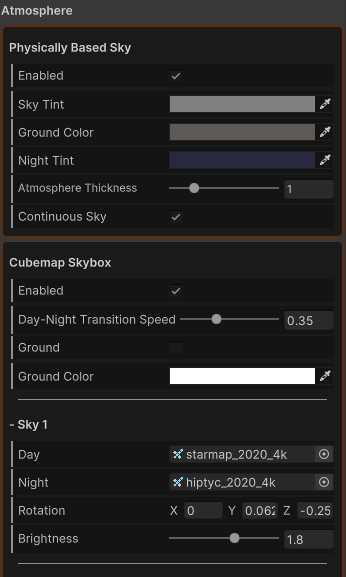 atmosphere settings