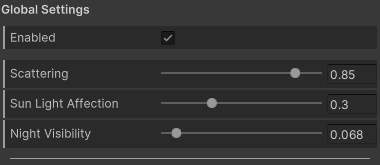 clouds global settings
